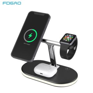 FDGAO 3 in 1 Magnetic Wireless Charger 15W Fast Charging Station for iPhone 13 12 Pro Max for Apple Watch SE 6 5 4 3 Airpods Pro