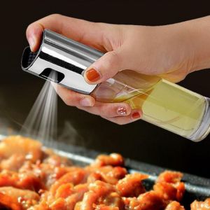 Beauty(WA)Shop children accessories المطبخ الفولاذ المقاوم للصدأ زيت الزيتون البخاخ زجاجة مضخة زيت وعاء تسرب واقية من الشواية شواء البخاخ موزع الشواء أدوات تجهيزات المطابخ